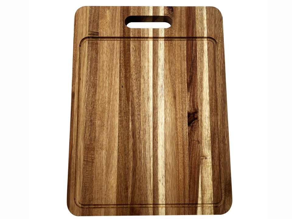 Exquisite Acacia Wood Cutting Board with Juice Groove and Integrated Handle - Durable Kitchen Essentials